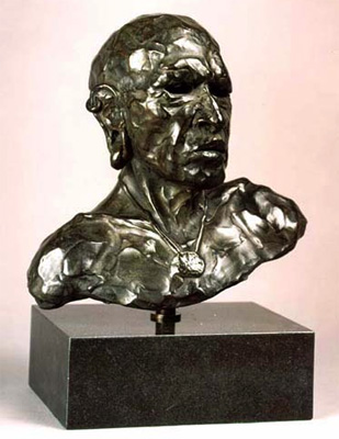 bust of old maasai man